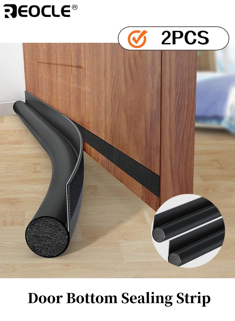 REOCLE 2pcs Door Bottom Sealing Strips for Soundproofing Cuttable Strips Designed to Block Gaps Prevent Dust Insects Suitable for Glass Doors Wooden Doors Bedroom - Image 1