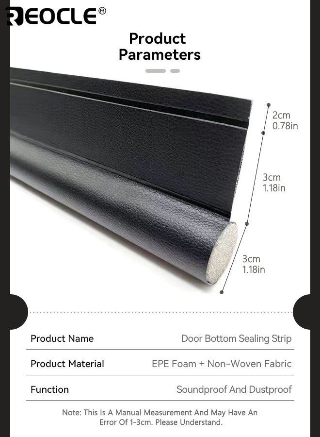 REOCLE 2pcs Door Bottom Sealing Strips for Soundproofing Cuttable Strips Designed to Block Gaps Prevent Dust Insects Suitable for Glass Doors Wooden Doors Bedroom - Image 3