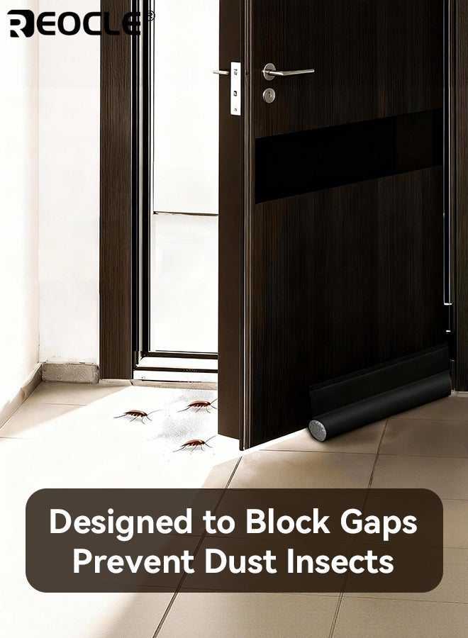 REOCLE 2pcs Door Bottom Sealing Strips for Soundproofing Cuttable Strips Designed to Block Gaps Prevent Dust Insects Suitable for Glass Doors Wooden Doors Bedroom - Image 2