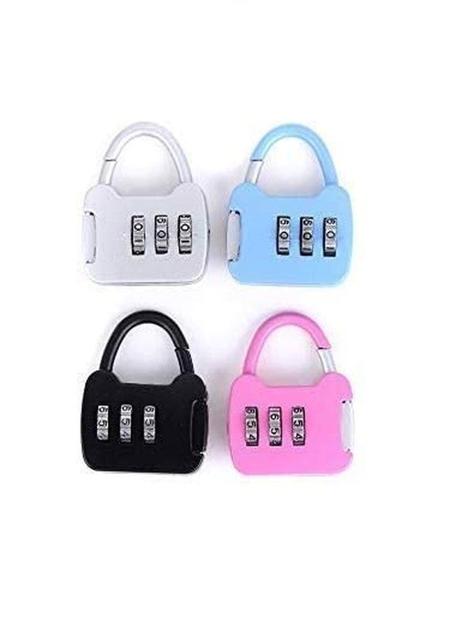 PENS Combination Luggage Padlock 3 Dial Resettable Lock for Suitcase, Laptop Bag/Multi-Purpose Safety Number Lock Random Color & Patten May Vary (Pack of 5) - Image 4