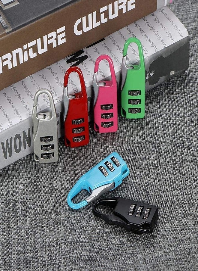 PENS Combination Luggage Padlock 3 Dial Resettable Lock for Suitcase, Laptop Bag/Multi-Purpose Safety Number Lock Random Color & Patten May Vary (Pack of 5) - Image 2