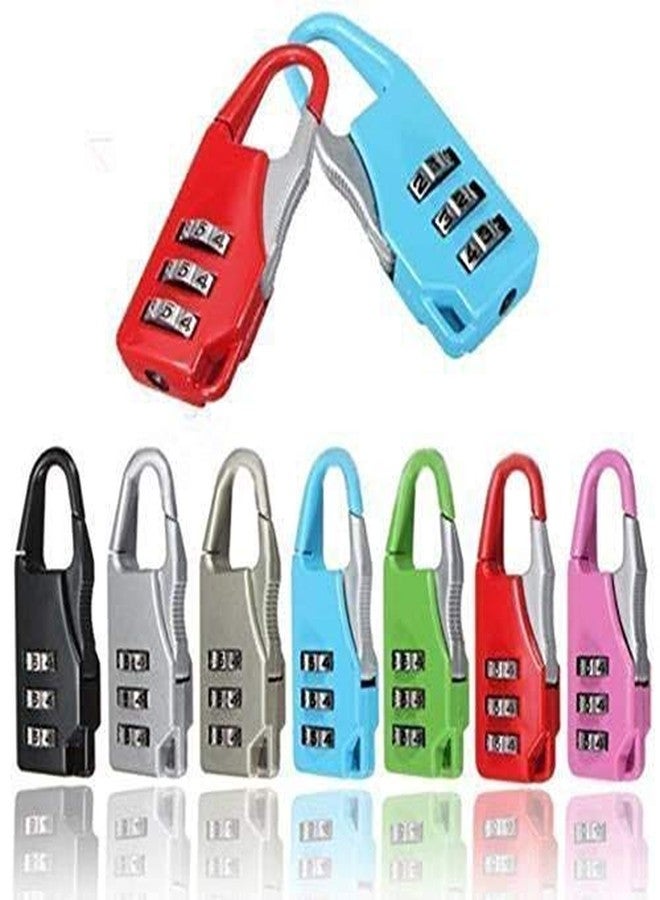 PENS Combination Luggage Padlock 3 Dial Resettable Lock for Suitcase, Laptop Bag/Multi-Purpose Safety Number Lock Random Color & Patten May Vary (Pack of 5) - Image 1