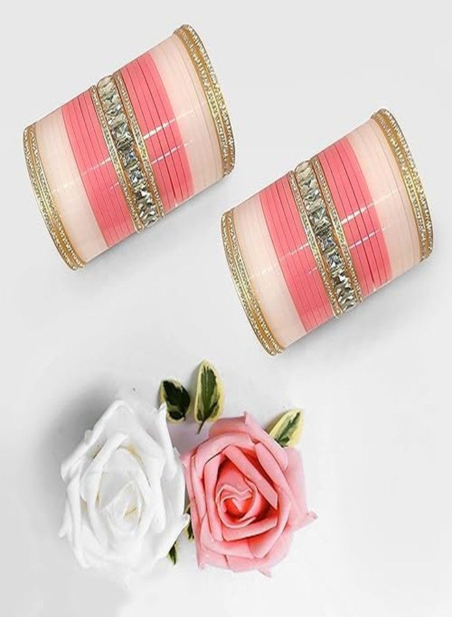 Fabbay Wedding Chuda Set for Women and Girl's - Traditional Bridal Bangle Set with Elegant Design, Punjabi Chura for Marriage Ceremony Stylish Indian Wedding Accessories (1 Pair) (2 design, 2.2) - Image 4