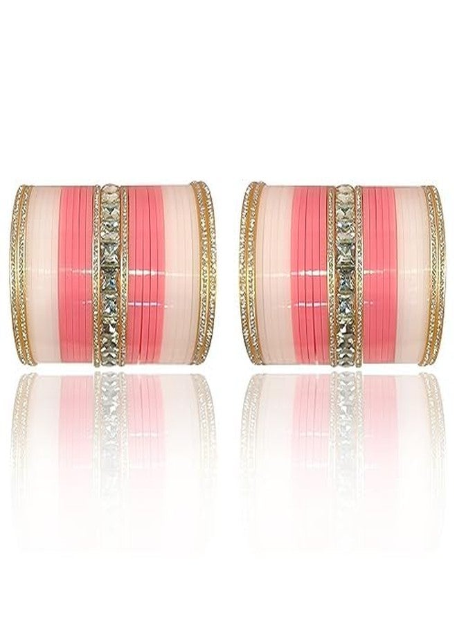Fabbay Wedding Chuda Set for Women and Girl's - Traditional Bridal Bangle Set with Elegant Design, Punjabi Chura for Marriage Ceremony Stylish Indian Wedding Accessories (1 Pair) (2 design, 2.2) - Image 1