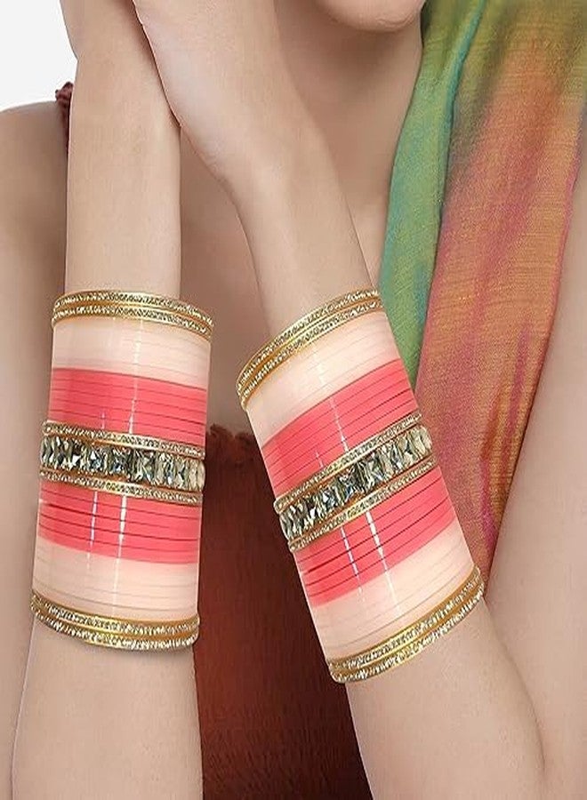 Fabbay Wedding Chuda Set for Women and Girl's - Traditional Bridal Bangle Set with Elegant Design, Punjabi Chura for Marriage Ceremony Stylish Indian Wedding Accessories (1 Pair) (2 design, 2.2) - Image 2