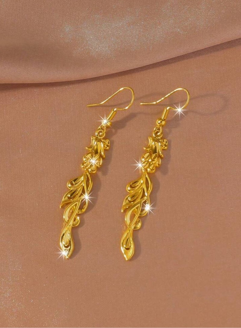 GOLDMAX Elegant 21k Gold Plated Drop Earrings For Women - Image 2