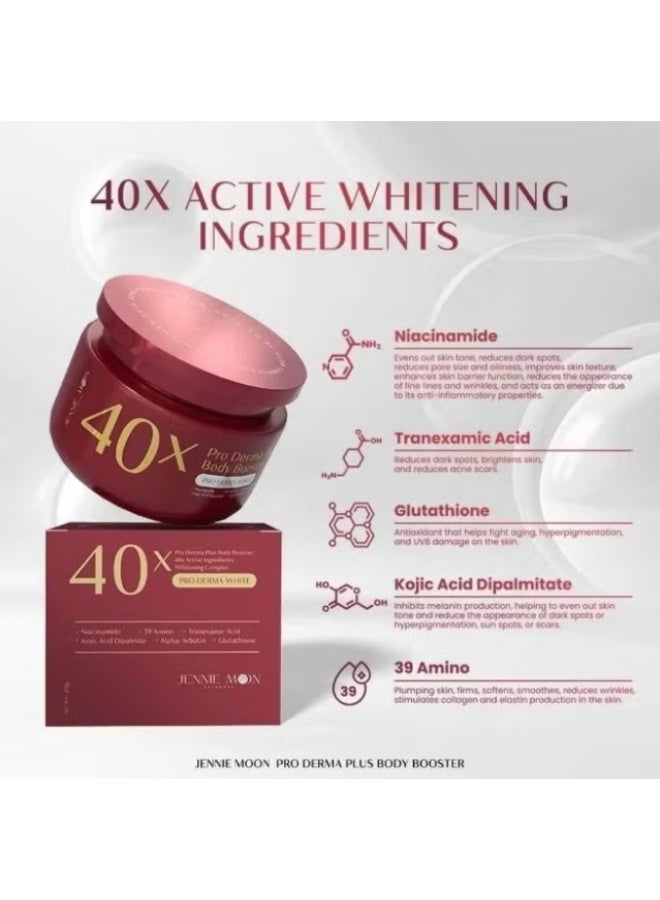 Jennie Moon 40x Pro Derma Plus Body Booster – Whitening & Hydrating Skin Repair Cream 250g | 40x Active Ingredients Whitening Complex - Image 5