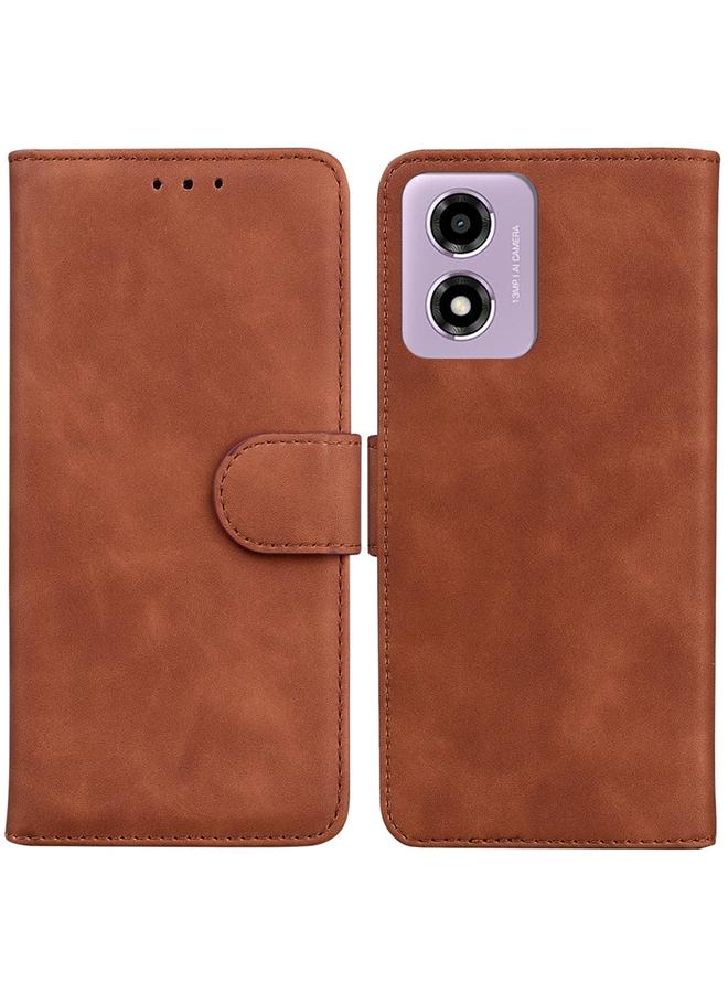 erorex Case For Motorola Moto G04s / Moto E14 Skin Feel Pure Color Flip Leather Phone Case - Image 1