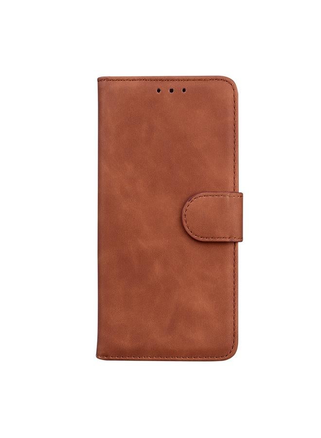 erorex Case For Motorola Moto G04s / Moto E14 Skin Feel Pure Color Flip Leather Phone Case - Image 2