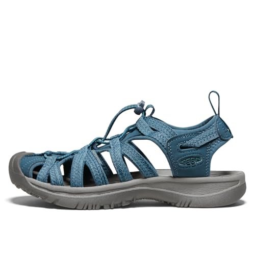 KEEN Women's Whisper Closed Toe Durable Comfortable Easy On Washable Adventure Sandals,Smoke Blue,6.5 - Image 3