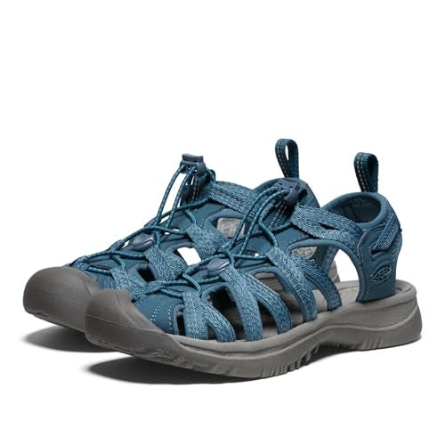 KEEN Women's Whisper Closed Toe Durable Comfortable Easy On Washable Adventure Sandals,Smoke Blue,6.5 - Image 4
