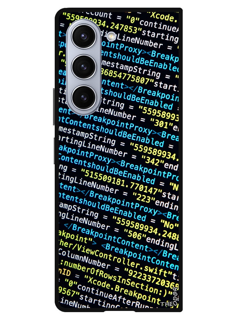 Theodor Protective Case Anti Scratch Shock Proof Bumper Cover For Samsung Galaxy Z Fold 6 code_symbols_programming - Image 1