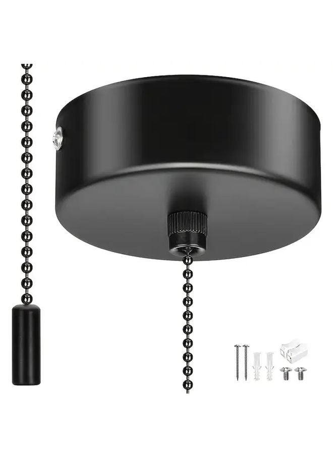 Modern Black Ceiling Light Switch With Anti Slip Cord Chain Control Smart Compatible - Image 1