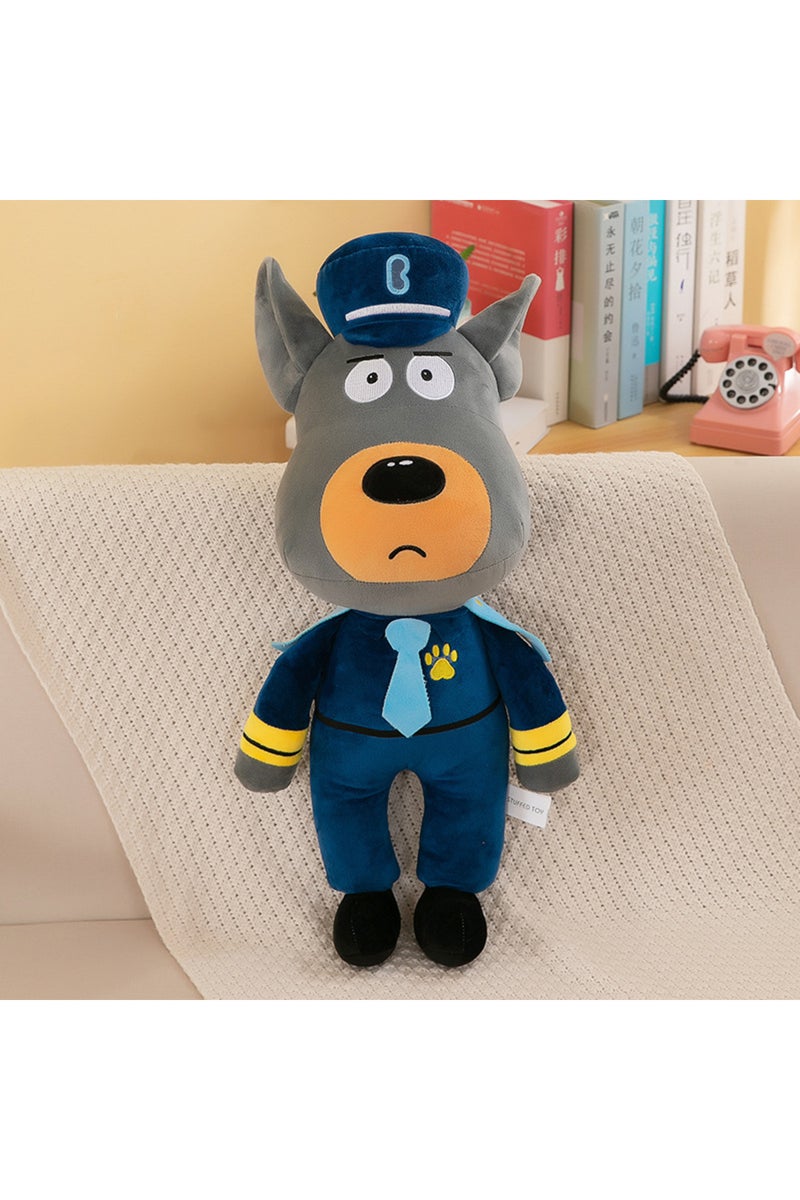 دمية كلب لابرادور شريف قطيفة بطول 30 سم، دمية كلب لابرادور حارس أمن من الأنمي