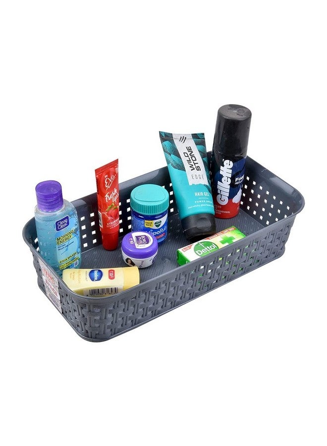 Liza Nabhya Space 5 Pieces Multipurpose Plastic Storage Basket, Multicolor, Small Size Storage Basket (5Pc Set) - Image 3