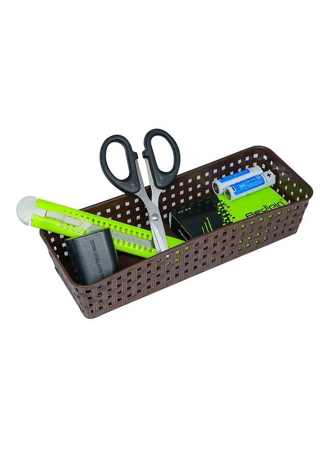 Liza Nabhya Space 5 Pieces Multipurpose Plastic Storage Basket, Multicolor, Small Size Storage Basket (5Pc Set) - Image 4