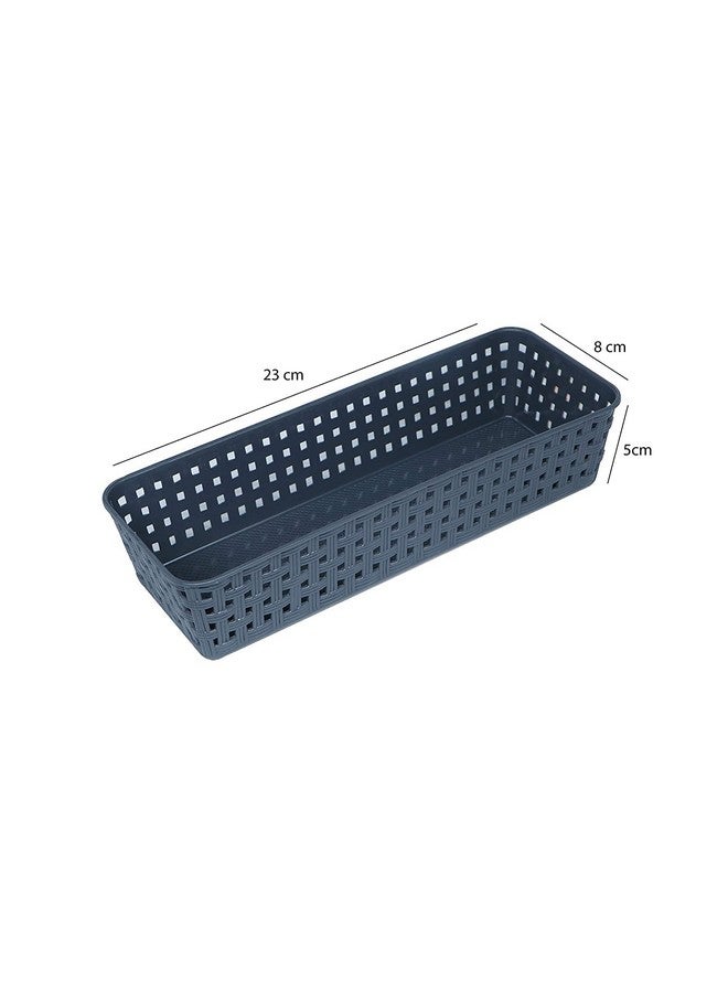 Liza Nabhya Space 5 Pieces Multipurpose Plastic Storage Basket, Multicolor, Small Size Storage Basket (5Pc Set) - Image 5