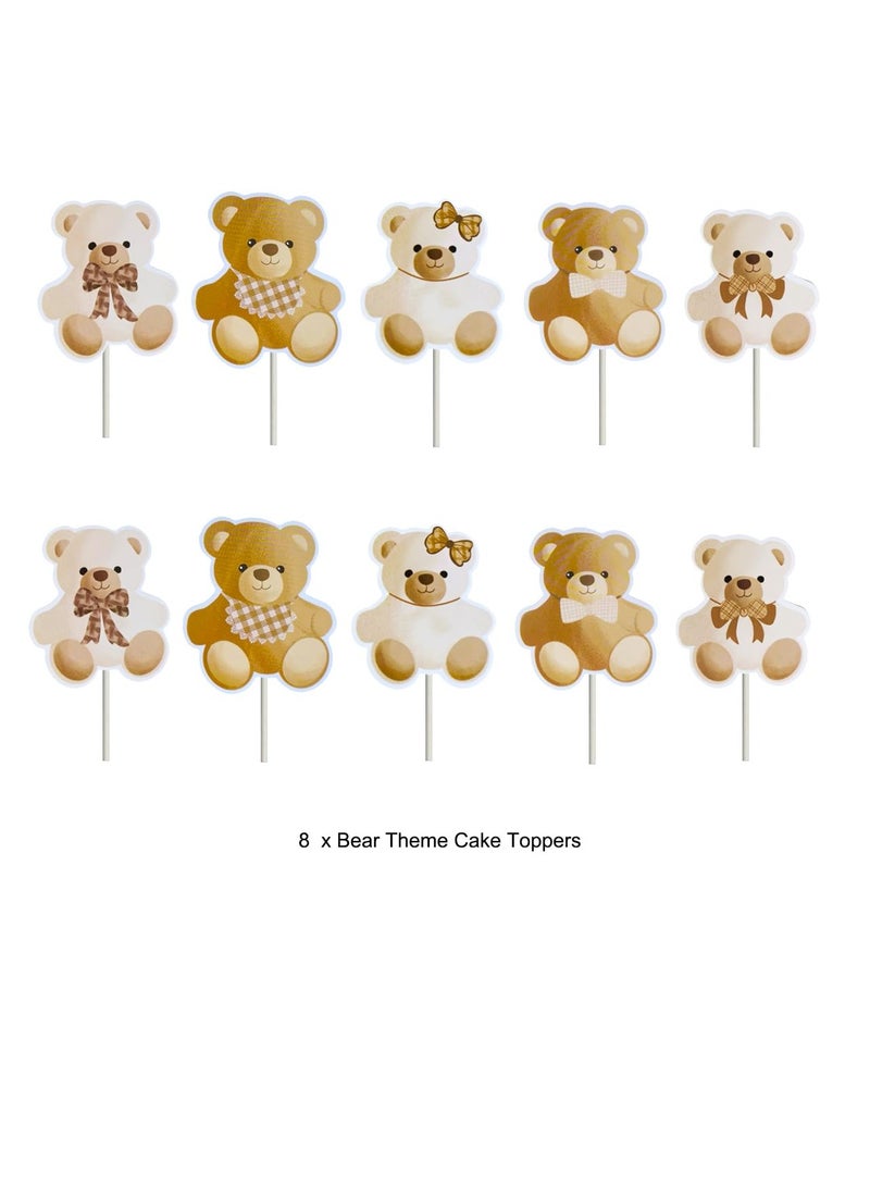 25Pcs Bear Baby Shower Birthday Party Decorations Bearly Wait Cupcake Toppers Table Decoration for Bear Theme Birthday Baby Shower Gender Reveal Party Supplies  - Image 2
