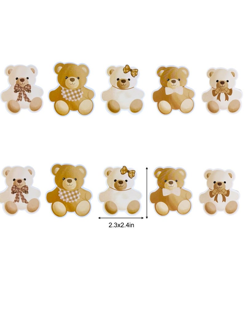 25Pcs Bear Baby Shower Birthday Party Decorations Bearly Wait Cupcake Toppers Table Decoration for Bear Theme Birthday Baby Shower Gender Reveal Party Supplies  - Image 3