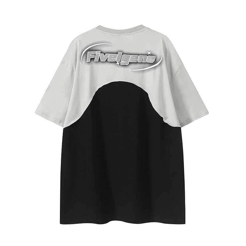 Yprs Men'S Wear Design Sense National Fashion Brand Foaming Letter Pattern Printing American Style Street Couple Wear Ins Short-Sleeved T-Shirt - Image 5