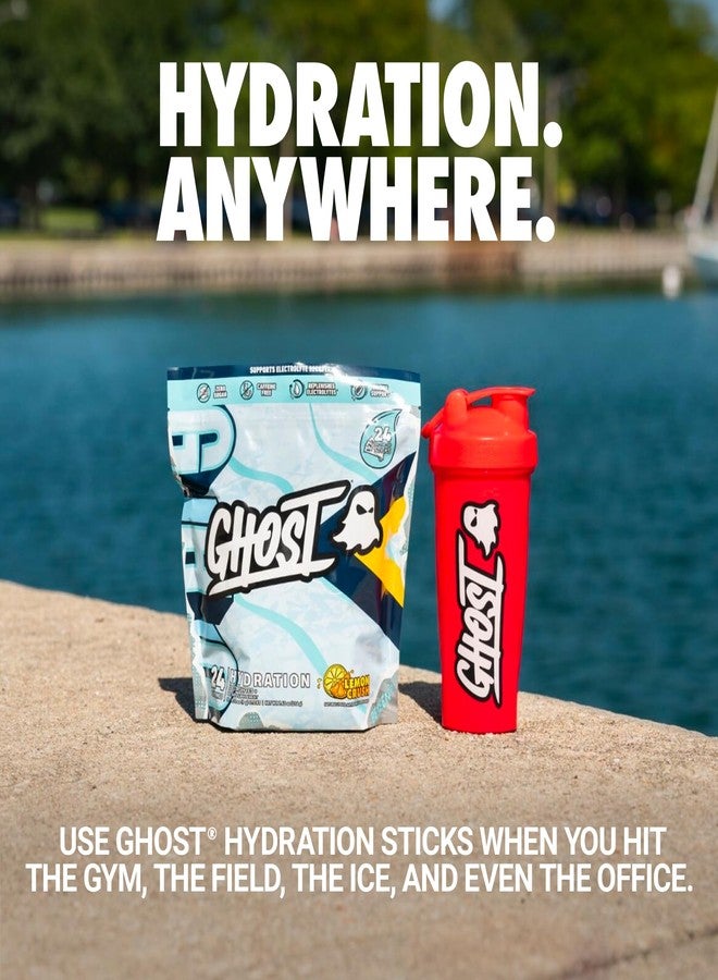 GHOST Hydration Packets, Lemon Crush, 24 Sticks, Electrolyte Powder - Drink Mix Supplement with Magnesium, Potassium, Calcium, Vitamin C - Vegan Friendly, Free of Soy, Sugar & Gluten - Image 2