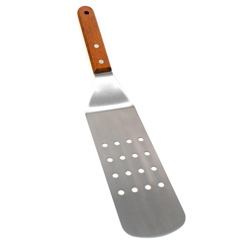 Norpro Stainless Steel Jumbo Slotted Spatula with Mahogany Handle 12Inch