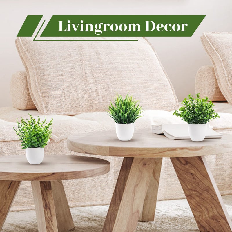 Der Rose 4 Pack Fake Plants Small Artificial Faux Potted Plants for Living Room Home Office Farmhouse Bathroom Kitchen Decor Indoor - Image 5