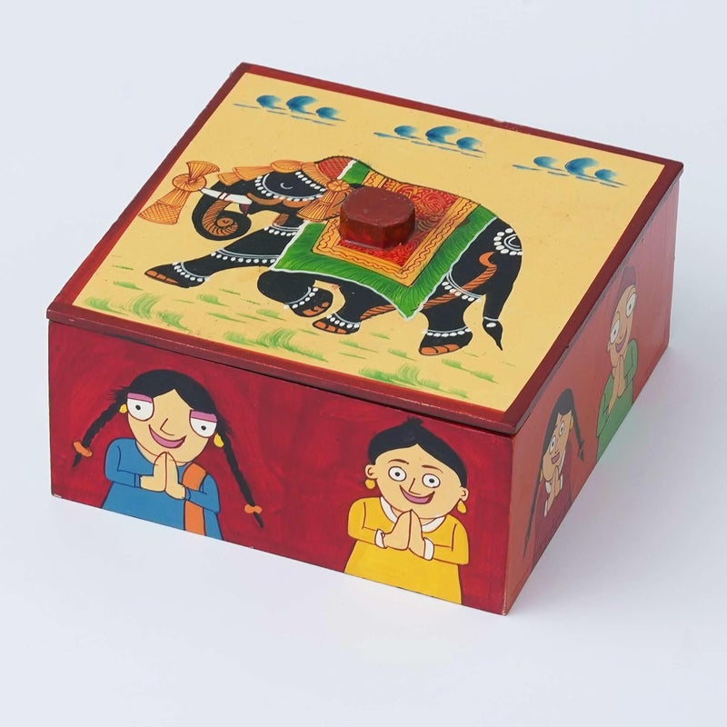 Generic Balaji Creation Jaipur Handcrafted Wooden Dry Fruit Box Gift Hamper Ideal for Rakhi Diwali and Festive Gifting Dry Fruit Hamper for Corporate Gifts Family New Year  - Image 4