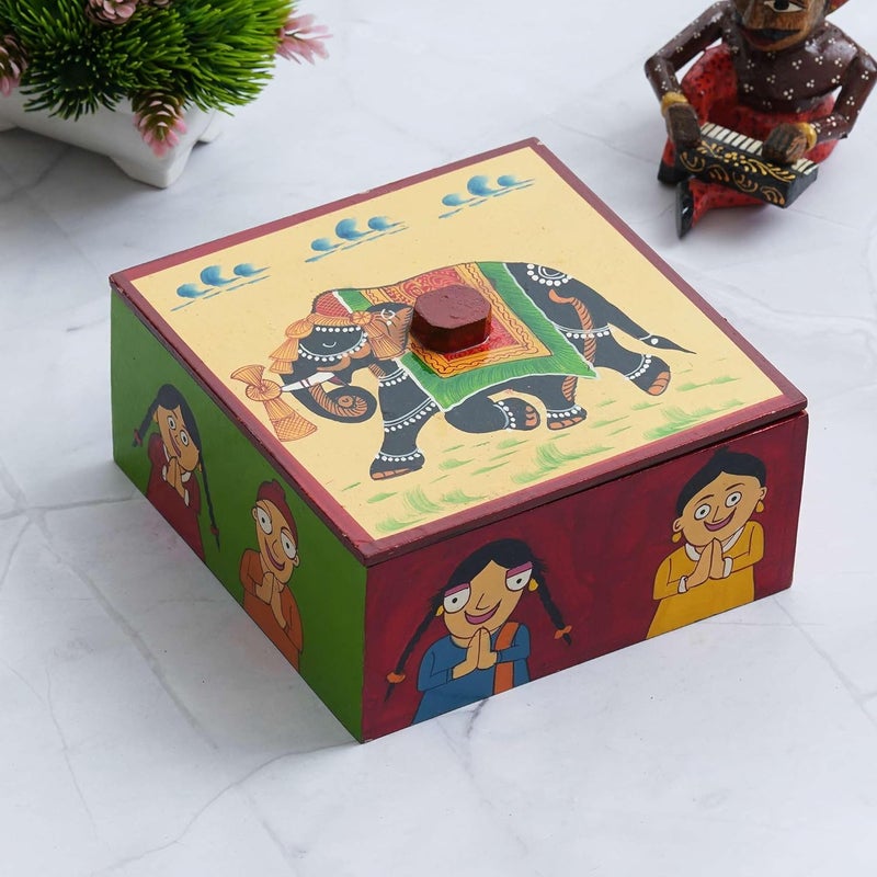 Generic Balaji Creation Jaipur Handcrafted Wooden Dry Fruit Box Gift Hamper Ideal for Rakhi Diwali and Festive Gifting Dry Fruit Hamper for Corporate Gifts Family New Year  - Image 3