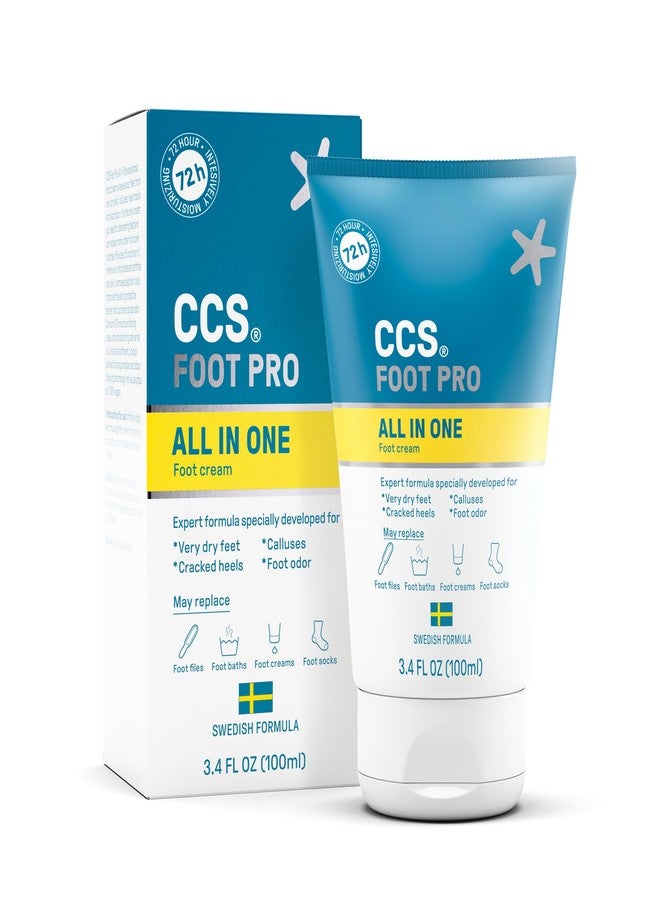 CCS Foot Pro All in One Foot Cream for Cracked Heels, Dry Skin, Calluses, and Foot Odor, Vegan Formula, No Parabens or Sulfates, Doctor Recommended, 3.4 fl oz (100ml) - Image 1