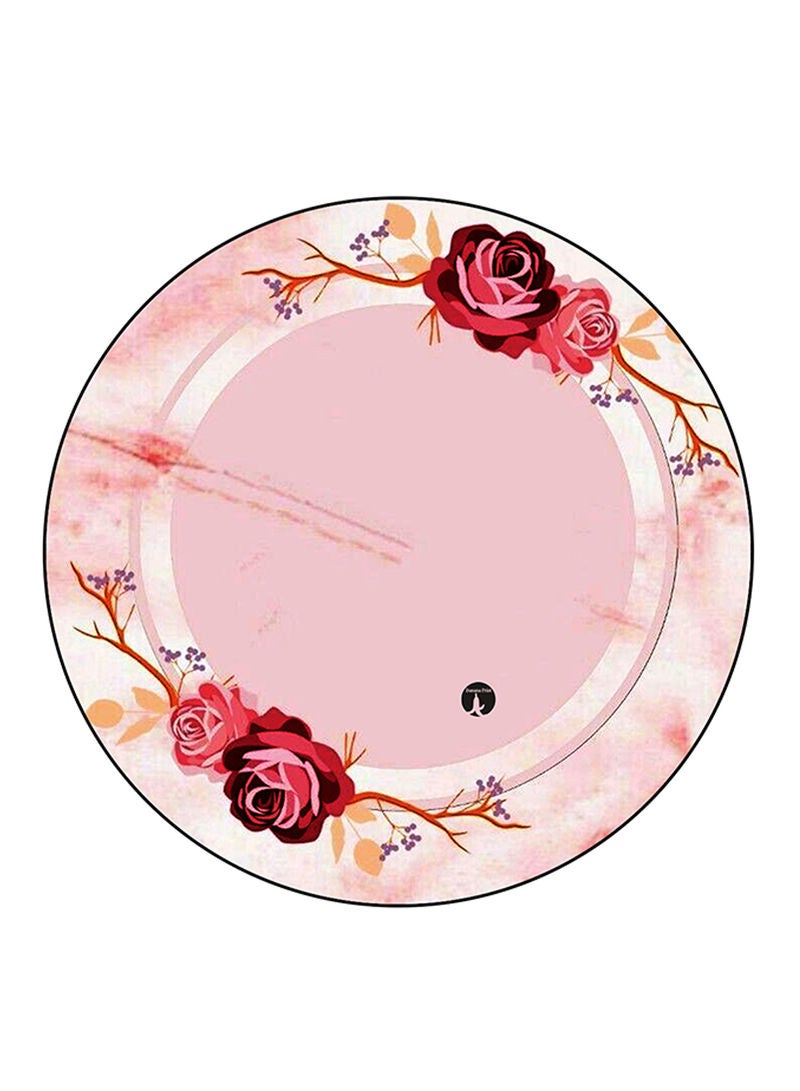 RKN Flowers Printed Mouse Pad  Round  Multicolour
