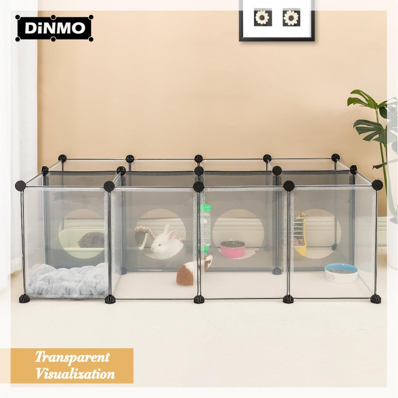 DINMO Rabbit Playpen, Guinea Pig Cages, Hamster Cages, Interesting Game Holes Design for Small Animal, Bunny, Ferret, Hedgehog, DIY, Expanded, Portable, Exercise Fence, 61.4 x 25.4 x 16.4 inches - Image 2