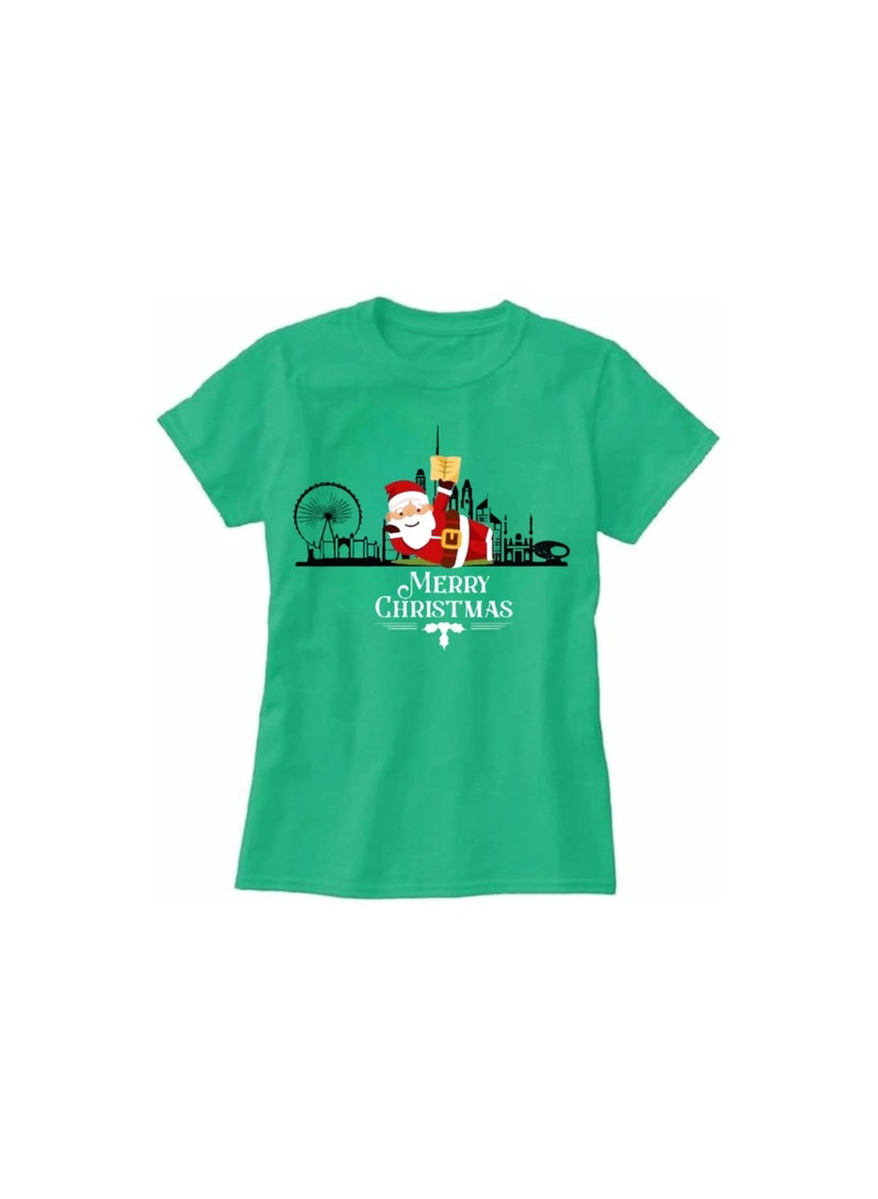 PRINTSHOP4ME Christmas Santa Tshirt For Women-Adults Celebrations Tshirt–Round Neck And Short Sleeve Cotton Tshirt,Everyday Wear - Image 3