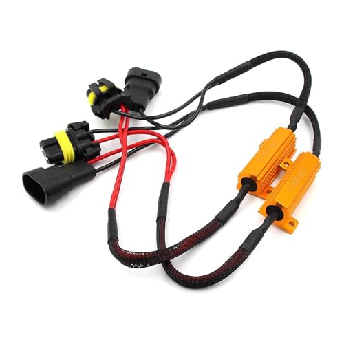 Dogary 2 PCS Car LED Light Bulb Decoder, 9005/9006 LED Load Resistor Kit, Car Light Bulb Relay Harness Adapter, Anti Flicker Error Decoder, Universal for Most Cars (Black) - Image 1