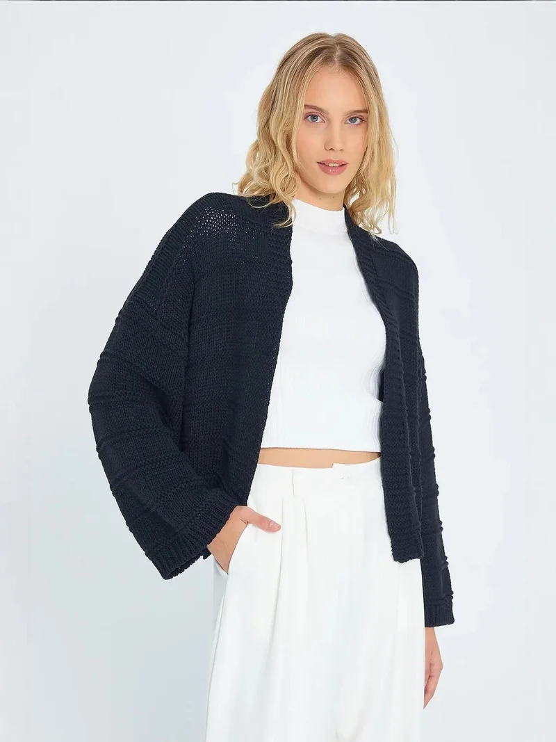 MixRay Mixray V-Neck Ribbed Knit Cardigan