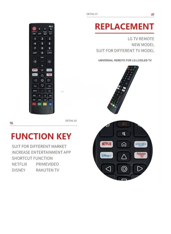 Remote Control Replacement For LG Smart TV with Buttons Netflix and Prime Video - Image 3