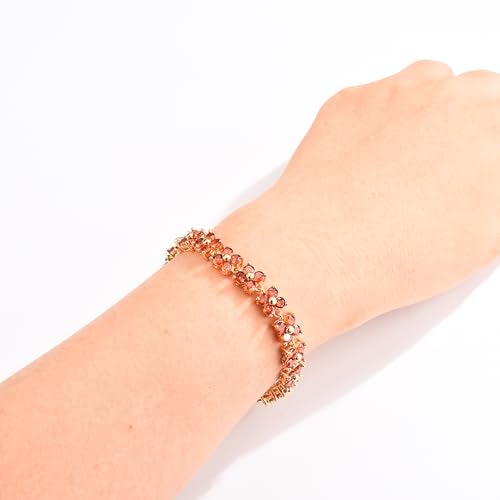 GULICX Fashion Tennis Bracelet for Women Cubic Zirconia Crystal Flower Multicolor Bracelet - Image 5