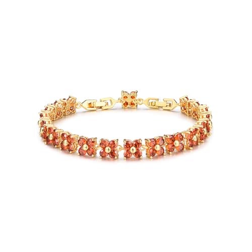 GULICX Fashion Tennis Bracelet for Women Cubic Zirconia Crystal Flower Multicolor Bracelet - Image 1