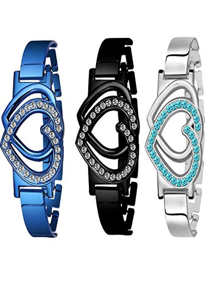 مجموعة أساور ميكادو متعددة الألوان بتصميم قلب كبير للنساء والفتيات