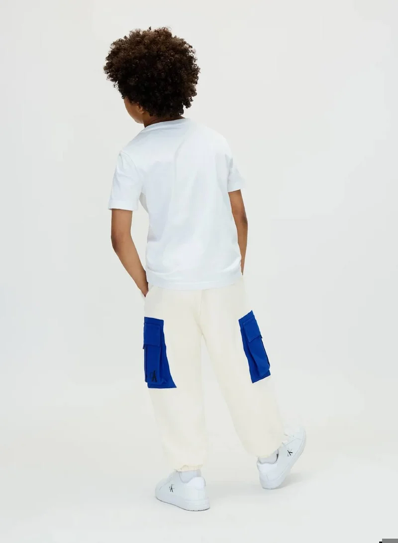 Calvin Klein Jeans Whitecap Gray Contrast Pocket Joggers for Men | Best Price UAE