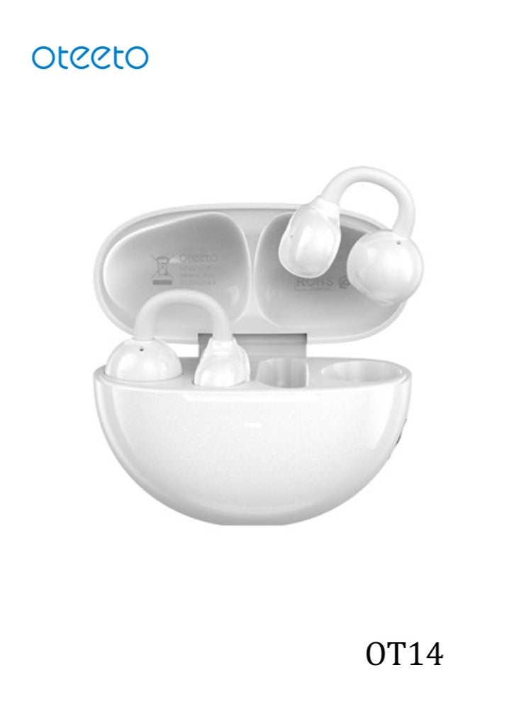 Oteeto OT14 True Wireless Bluetooth 5.4 Earbuds with 13mm Dynamic Drivers Touch Control and Crystal Clear Mic Compatible with Android Mobiles and Tablets White - Image 1