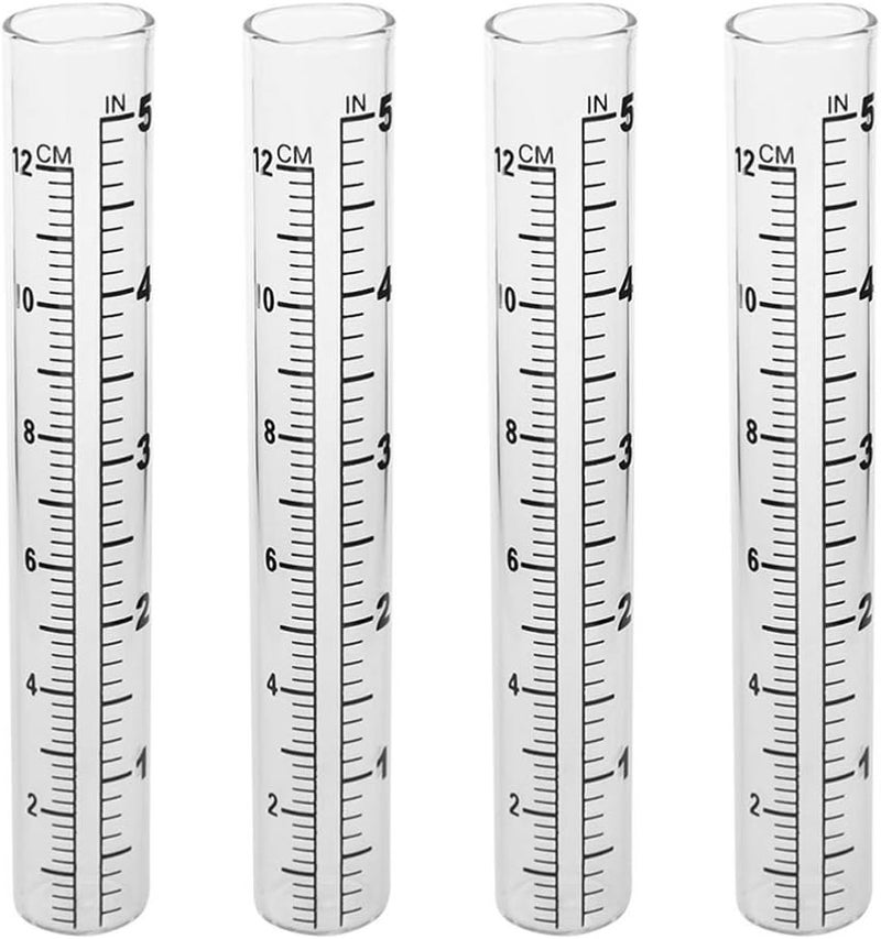 woobles 4CS 5/ 12cm Capacity Rain Gauge Replacement Tube Glass Rain Gauge Glass Tube for Yard Garden Outdoor Home - Image 1
