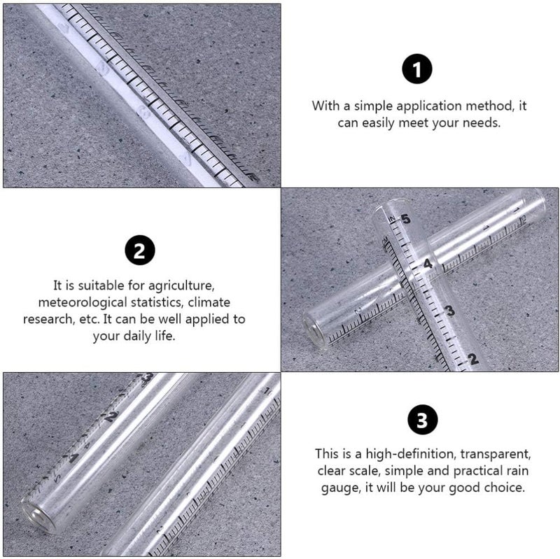 woobles 4CS 5/ 12cm Capacity Rain Gauge Replacement Tube Glass Rain Gauge Glass Tube for Yard Garden Outdoor Home - Image 3
