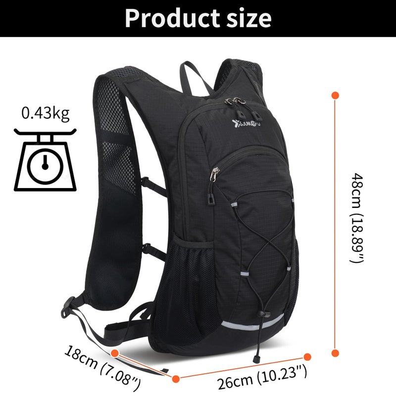 DOJUNS Hiking Backpack Lightweight Travel Backpack 20L Waterproof Hiking Daypacks Camping Backpack for Men Women (Black) - Image 5