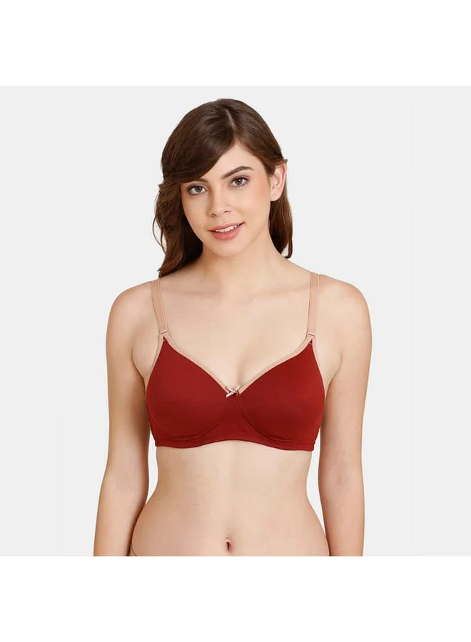 zivame Zivame Solid Non-Wired Padded T-shirt Bra with Adjustable Straps