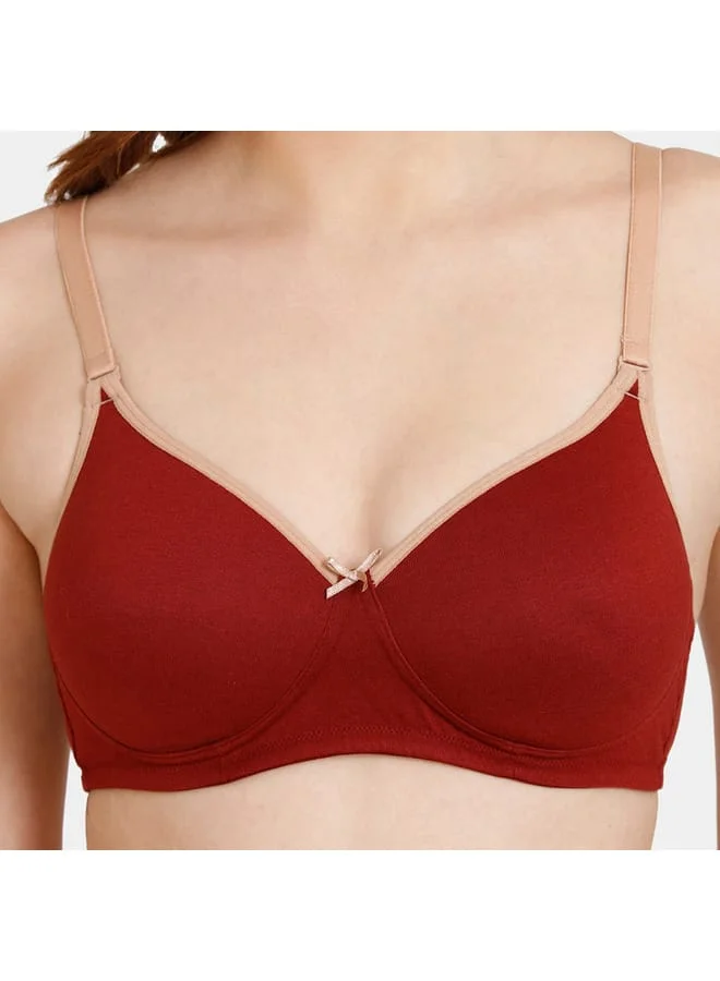 zivame Zivame Solid Non-Wired Padded T-shirt Bra with Adjustable Straps