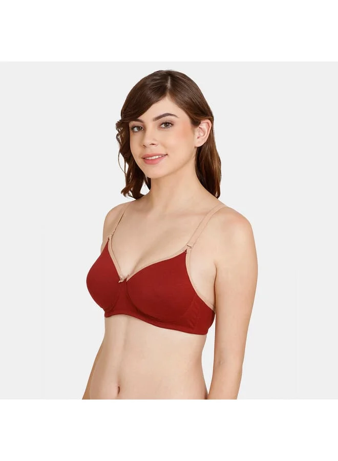 zivame Zivame Solid Non-Wired Padded T-shirt Bra with Adjustable Straps