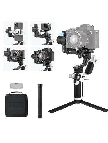FeiyuTech Official SCORP Mini 2 Camera Smartphone Gimbal Stabilizer3Axis Handheld Gimbal with AI Tracking Gesture ControlTouchscreenQuick Releasefor VloggingYouTube TikTok Creators White - Image 1