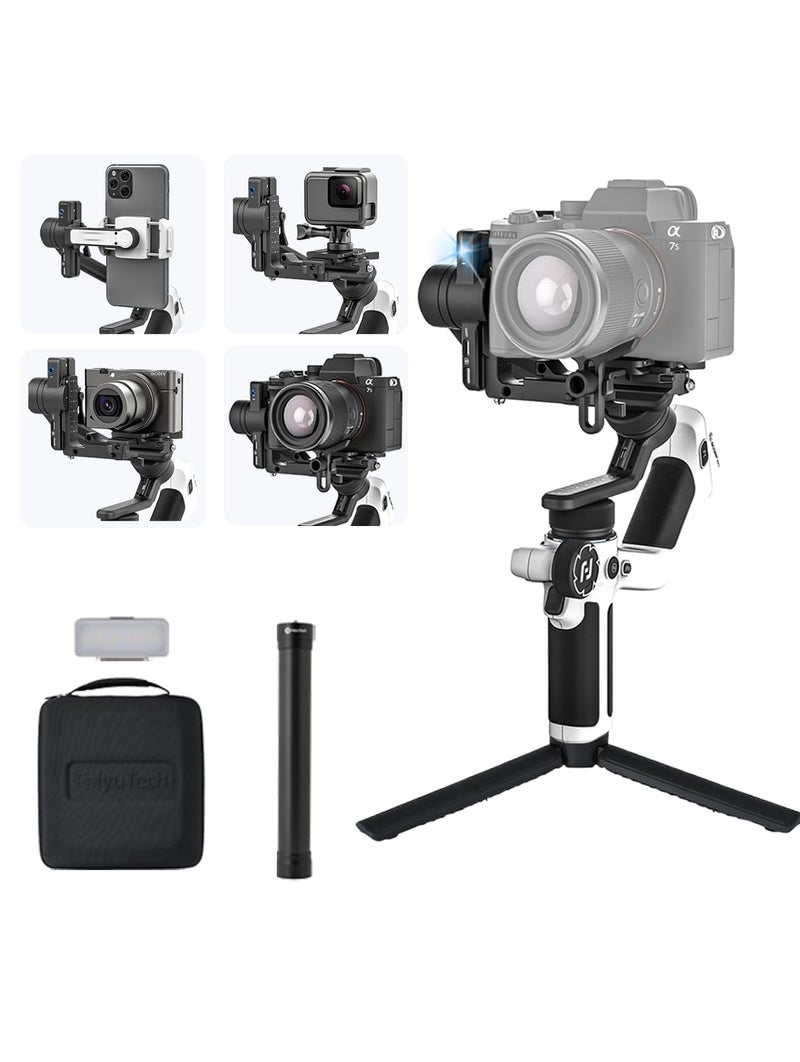 FeiyuTech Official SCORP Mini 2 Camera Smartphone Gimbal Stabilizer3Axis Handheld Gimbal with AI Tracking Gesture ControlTouchscreenQuick Releasefor VloggingYouTube TikTok Creators White - Image 2