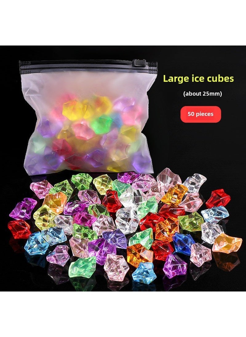 Kids Gemstone Toy Princess Castle Treasure Large ice cube stone 50 pieces (bag)